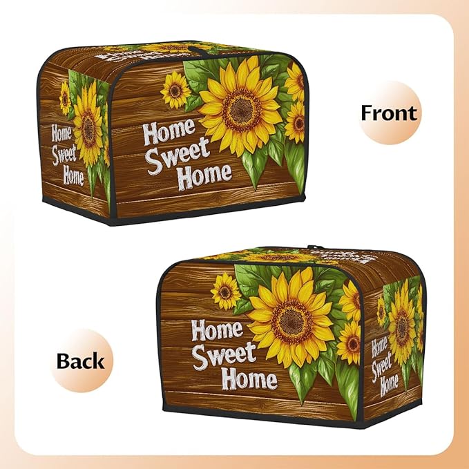 Flower Sunflower Painting Toaster Cover 4 Slice Dust and Fingerprint Protection Toaster Bread Maker Covers Washable Kitchen Small Appliance Covers for Kitchen Accessories Decor Bakeware Women Gift