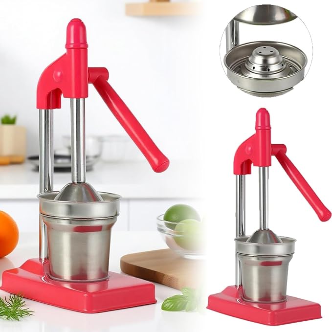 Cast Iron Hand Juicer, Manual Citrus Press, Heavy Duty Lime Lemon Orange Juicer for Fresh Juice, Easy Clean