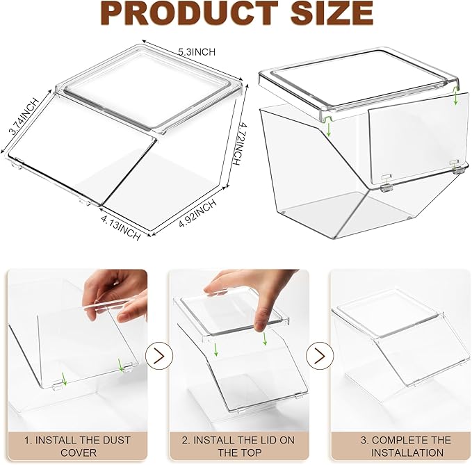 Yerliker 6 Pcs Clear Plastic Storage Bins with Lids Large Stackable Pantry Storage Organizer Bins Kitchen Organization Cabinet Organizers Ideal Containers for Fridge, Kitchen, Cabinets (Clear)