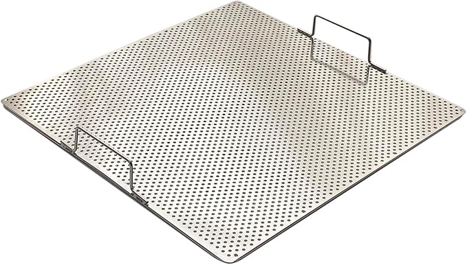 Sunrise Stainless Steel Fryer Screen with Handles (Solid Screen) (1, 17.5" x 17.5" x 2")