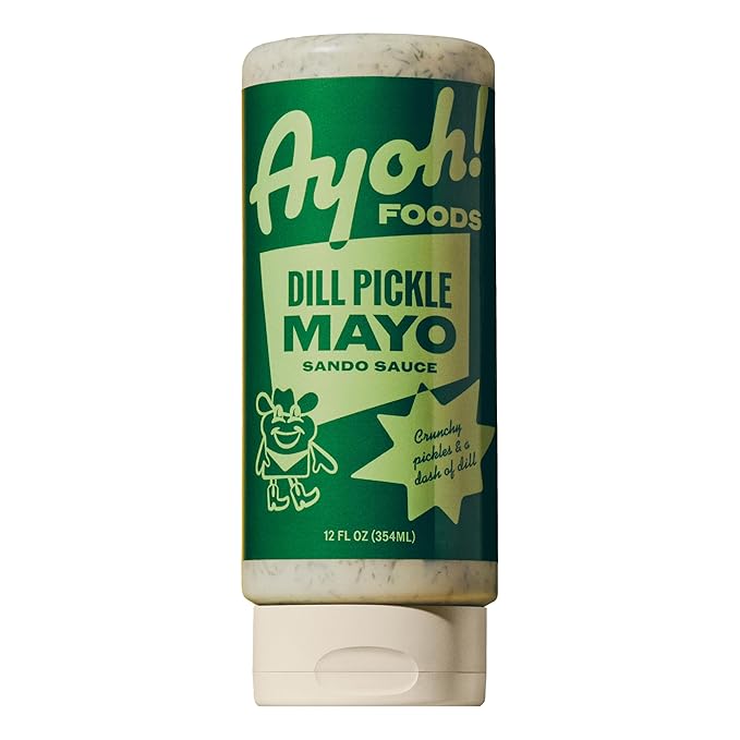 Ayoh Foods, Sando Sauce, Sandwich Sauce, (1-12 Ounce Bottle) - Creamy & Flavorful, Perfect for Sandwiches, Wraps & Dips, Created by Molly Baz (Dill Pickle)