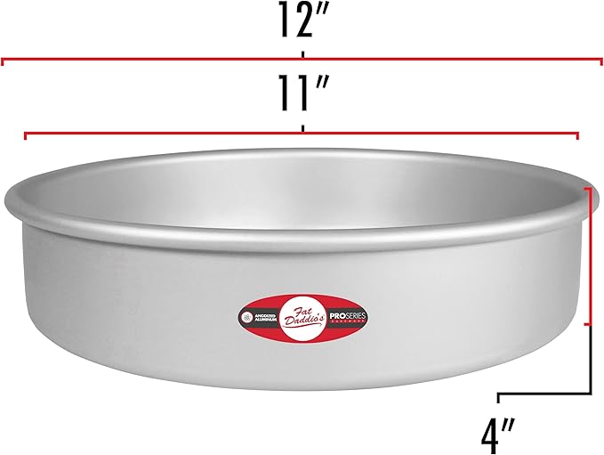 Fat Daddio's Round Cake Pan, 11 x 4 Inch, Silver