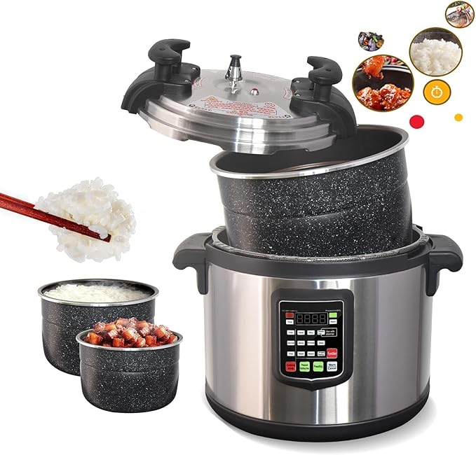 Kolice Commercial Multi-Function Pressure Cooker, Multi Cooker Pressure Canner With Non-stick Inner Pot, only for 220V electric (NOT 110V) widely used in Hotel Restaurant Kitchen (33L (35QT))