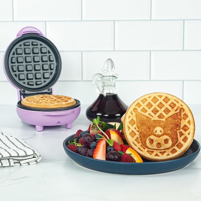 Uncanny Brands Hello Kitty Kuromi Mini Waffle Maker - Cook With Your Favorite Bunny Character