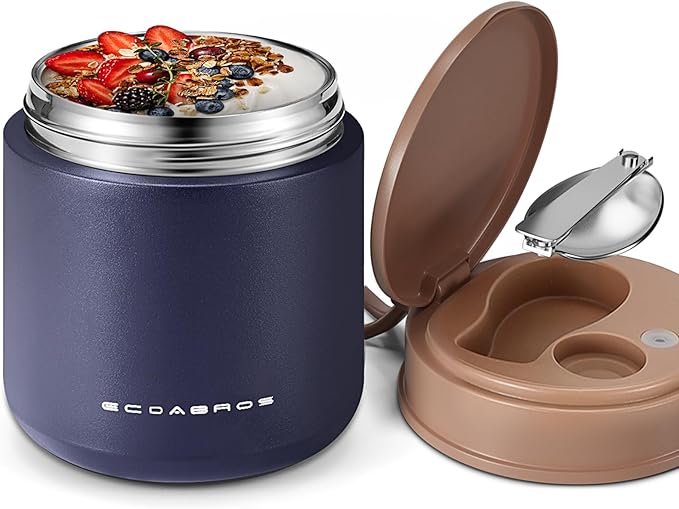 15.2oz Kids Thermo for Hot Food – Vacuum Insulated Food Jar with 316 Stainless Steel Interior, Leakproof Wide Mouth Soup Thermos for School Lunch (Navy)
