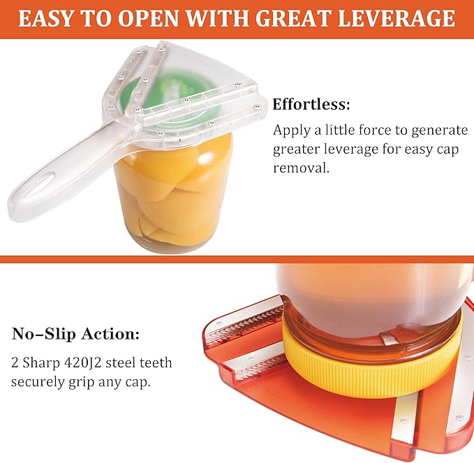 Jar Opener for Weak Hand & Seniors with Arthritis,Easy Twist Off Bottle Caps,Patent | Unique Kitchen Gadgets, Christmas Gifts for Elderly/Women/Men (Transparent)