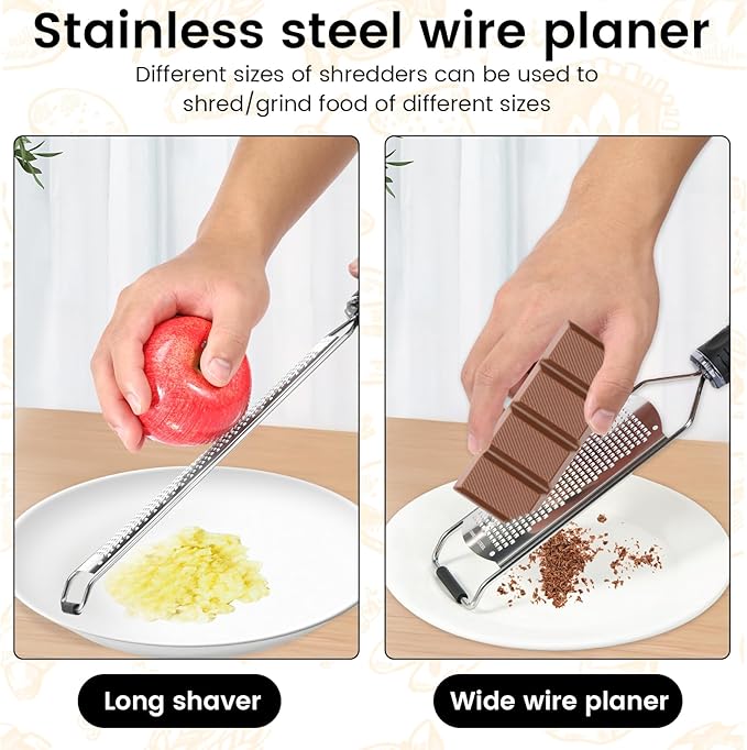 4Pcs Stainless Steel Grater for Different Food Grater with Non-Slip Handle for Vegetables Cheese Shredder and Lemon
