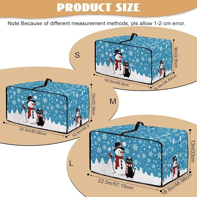 Microwave Oven Cover Air Fryer Toaster Oven Dust Cover, Stain-resistant Small Electric Appliance Protector, M, Snowman Black Cat Snowflake Blue Christmas Decorations