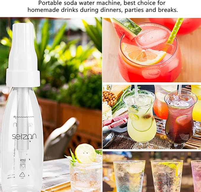 Portable Soda Maker, Sparkling Water Maker, Soda Streaming Machine, Travel Soda Maker, 1L Carbonating Bottle, Carbonated Water Machine for Home