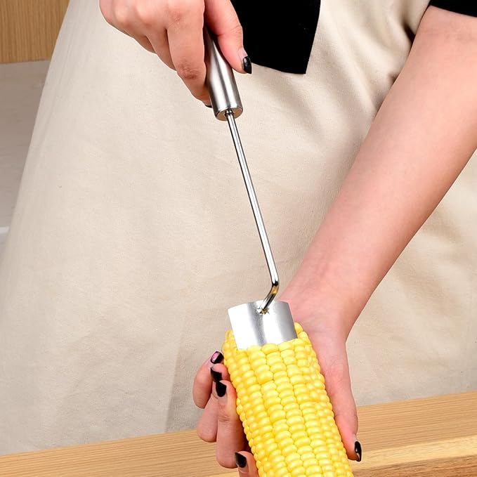 2025 NEW Long Handle Stainless Steel Corn Stripping Tool StripChef Corn Peeler for Corn on the Cob – Easy to Clean a must-have small tool in the kitchen (2 Pack)