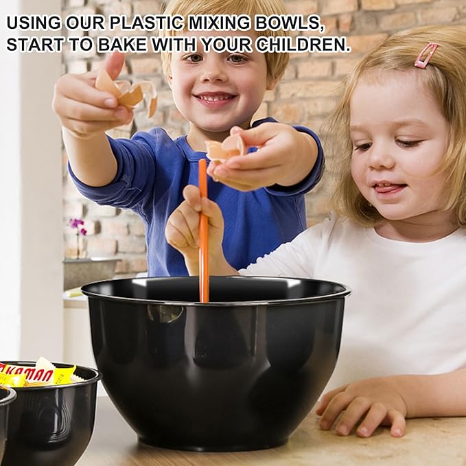 Greentainer Plastic Mixing Bowls with Lids Set for Kitchen, 5 Set Nesting Bowls for Mixing, Baking, Prepping, Cooking and Serving Food, Mixing Bowls Dishwasher, Microwave Safe