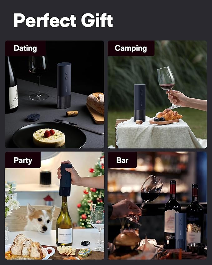 HOTO Electric Wine Opener Bundle with Electric Spin Scrubber