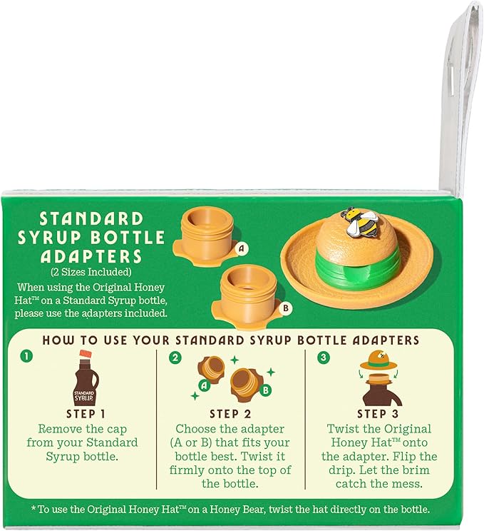"The Gardener" Patented Drip-Catching Lid Replacement for Honey Bear Bottles & Table Syrup Bottles/No Mess Kitchen Gadget/Honey & Table Syrup Bottle Topper/Made in USA