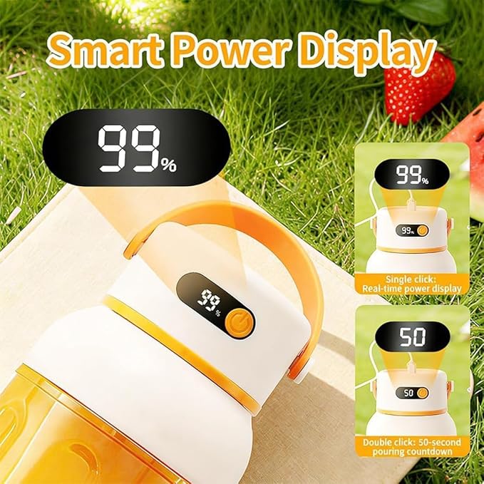 Portable Electric Juicer Cup with Zero Cord Hassle, USB-C Rechargeable Electric Blender with 18000 RPM Motor,36-blade head can break ice, Multifunctional fresh Juice Blender