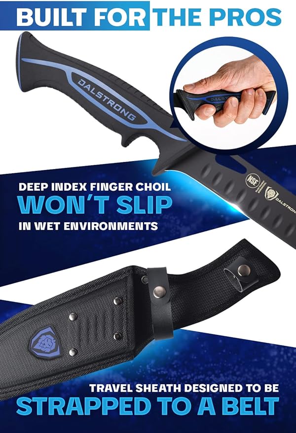 Dalstrong Chef Butcher Knife - 10”- Night Shark Series - 7CR17MOV High Carbon Steel Breaking Knife - Titanium Coated Blade - Outdoor & Fishing Butcher Cleaver -w/Sheath - NSF Certified