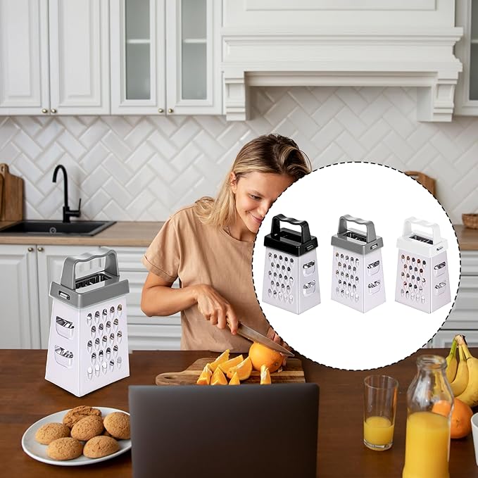 6 Pcs Mini Cheese Grater Professional Box Grater Stainless Steel Fine Coarse Handheld Slicer with 4 Sides Small Box Food Shredder Safe Zester