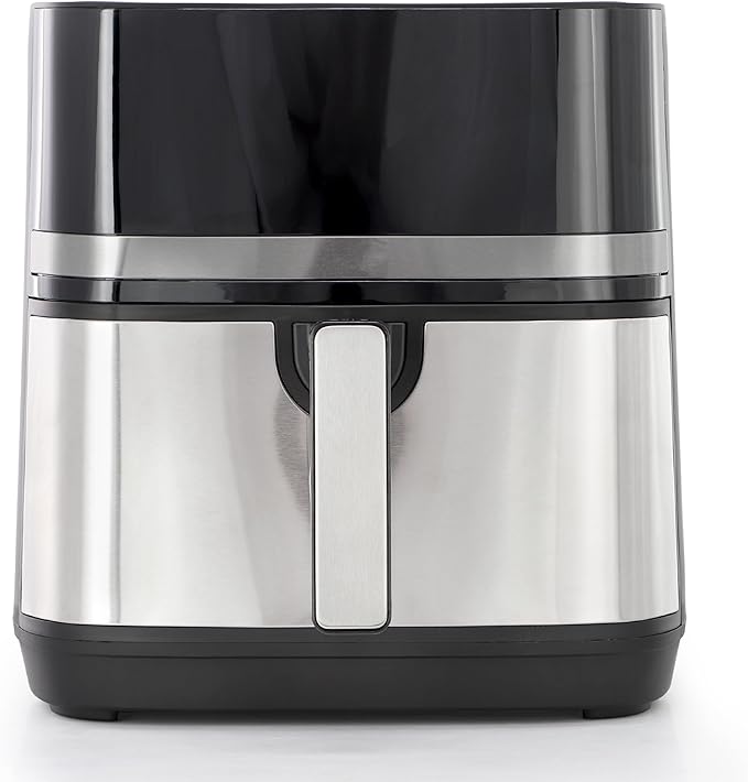 MegaChef 8.5 Quart Bundle Electric Air Fryer in Black and Stainless Steel with 125 Piece Paper Liners