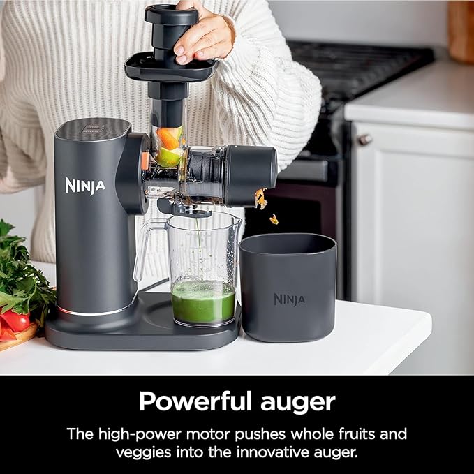 Ninja (Refurbished) JC151 NeverClog BPA-Free Cold Press Juicer with Total Pulp Control and 2 One-Touch Programs (Machine Gray, Renewed) (Renewed)