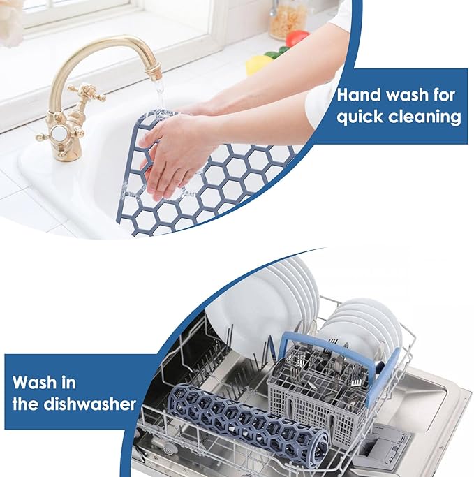 Bestjing Silicone Sink Protectors for Kitchen Sink with Center Drain - 16.2"x12.5" Kitchen Accessory, Non-Slip Heat Resistant Sink Mat for Bottom of Farmhouse Porcelain Stainless Steel Sink