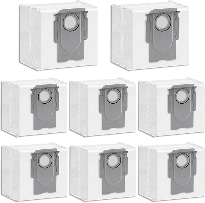 8 Pack Dust Bags Compatible With Roborock Q5 Q5+ Q7 Q7+ Q7 Max Q7 Max+ S7 Max Ultra S7 MaxV Ultra S8+ S8 Pro Robot Vacuum Bags Disposable Bag Accessory