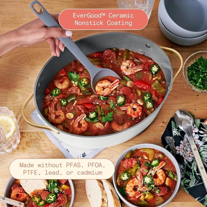 10-in-1 Electric Multi-Cooker by Drew Barrymore, 6-quart, digital display, 10 cooking functions, non-stick pot, easy one-touch control (White Icing)