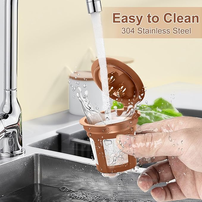 VIVI SKY Reusable Coffee Filter for Ninja Coffee Maker, 4 Cone Filter #4 for Dual Brew, Coffee Accessories (5* K Cups)