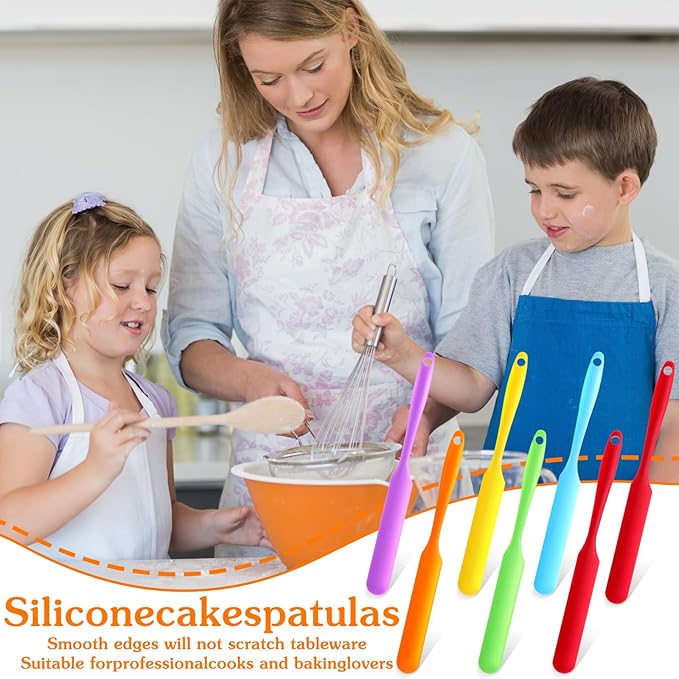 35pcs Jar Spatula,Silicone Jar Scraper with Long Handle,Jam Spreader Cake Cream Butter Spatulas, Silicone Spatula Waxing Applicator for Home Salon Body Use