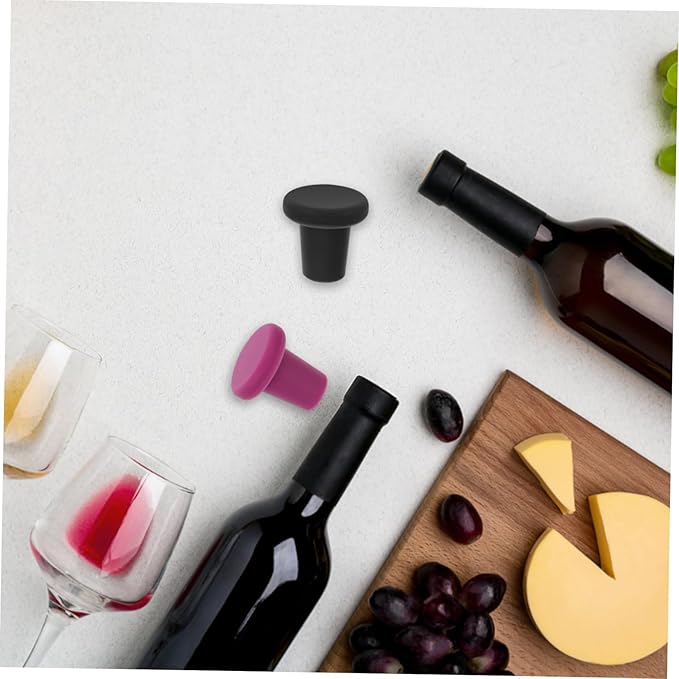 OUNONA 24pcs Silicone Wine Stoppers Airtight Seal for Wine Bottles Multi-color Silicone Beverage Sealers Prevents Leakage for Home and Bar Use