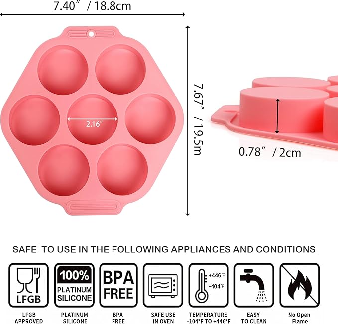 Sidosir 3Pcs Oreo Cookie Chocolate Silicone Mold, 7-Cavity Round Cylinder Oreo Chocolate Cover Molds for Candy, Silicone Baking Molds for Mini Cakes, Jelly