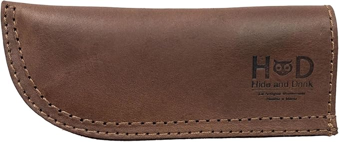 Hide & Drink, Hot Pan Handle Cover Handcrafted from Thick Full Grain Leather - Heat Resistant, Sturdy Grip for a Cast Iron Skillet, Frying Pan, Cookware - (Bourbon Brown)