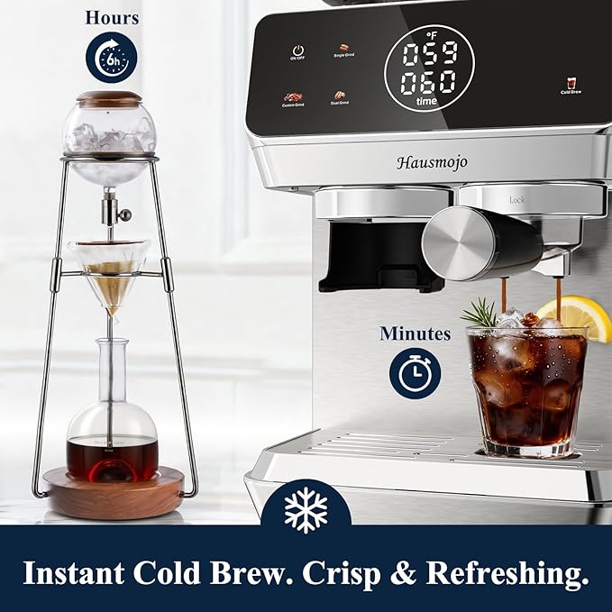 CM1620 Espresso Machine with Built-in Burr Grinder, 20 Bar Bean-to-Cup Espresso Maker with 44 Grind Settings & Steam Wand, Touchscreen Coffee Machine for Latte, Cappuccino & Iced Coffee