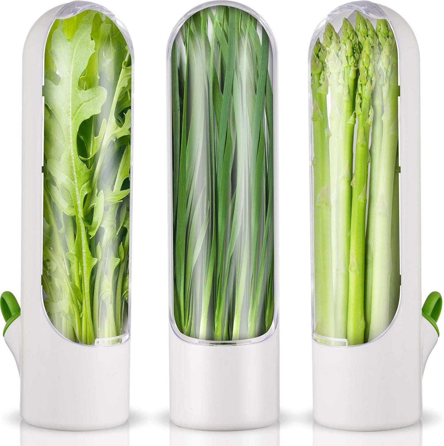 Lallisa Herb Saver Pod Herb Keeper Vegetable Fresh Cilantro Containers for Refrigerator Keeping Bottle Herb Preserver for Mint Fridge Storage, Keeps Greens Fresh for 2-3 Weeks (2)