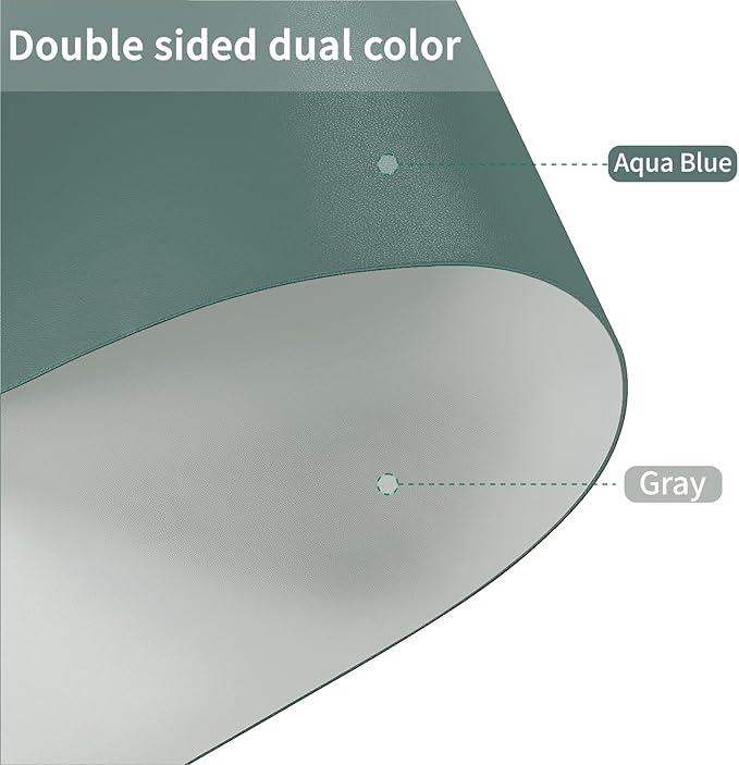 Leather Table Cover,1.8mm Thick,30x60 Inch Desk Cover,Large Desk Mat,Table Protector,Table Cover Protector,Dining Table Cover Protector,XL Desk Mat(Aqua Blue+Gray,30x60)