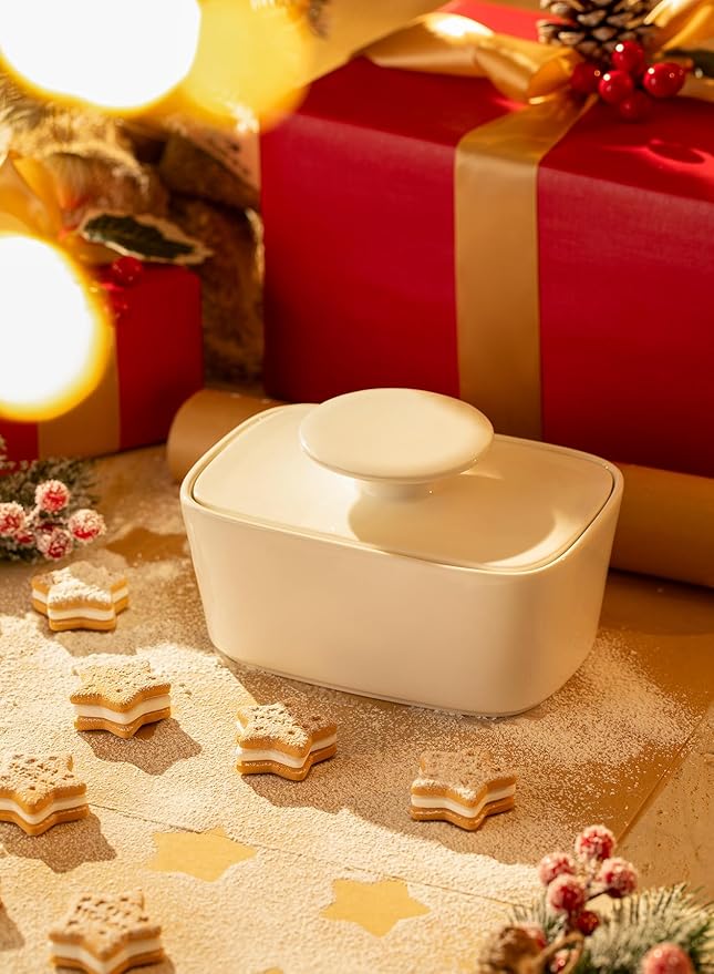 Sweese Large Ceramic Butter Dish with Lid for Countertop