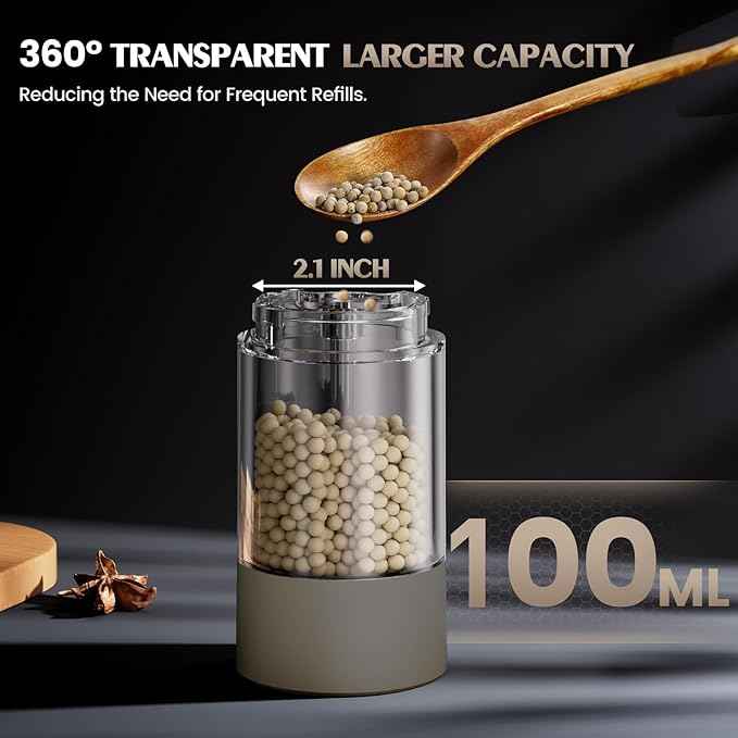 Electric Salt and Pepper Grinder Set Automatic Adjustable Coarseness Pepper Grinder Shakers Set Kitchen Products Anniversary Birthday Ideas Gifts for Men