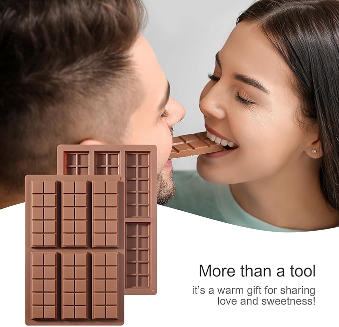 Chocolate Mold, Food-Grade Chocolate Silicone Molds, DIY Chocolate Bar Mold, Chocolate Chip Mold for Stuffed Bar, Premium Candy Bar Mold, Easy to Clean and Reusable