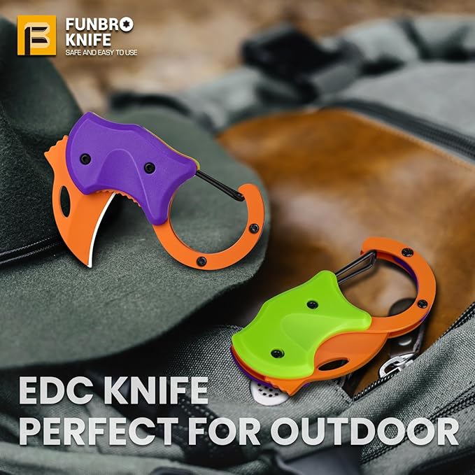 Small Pocket Knife for Men, Cool Folding Knife Box Cutter with 1.34 inch Sharp Blade, EDC Knives Tool for Everyday Carry, Great Gift for Men (Purple & Green)