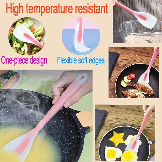 9Pcs Spatulas Silicone Heat Resistant Silicone Spatula Set Small Mini Long Jar Spatulas for Nonstick Cookware, Rubber Silicone Spoon Spatula Set for Baking Mixing Cooking Kitchen Utensils Set