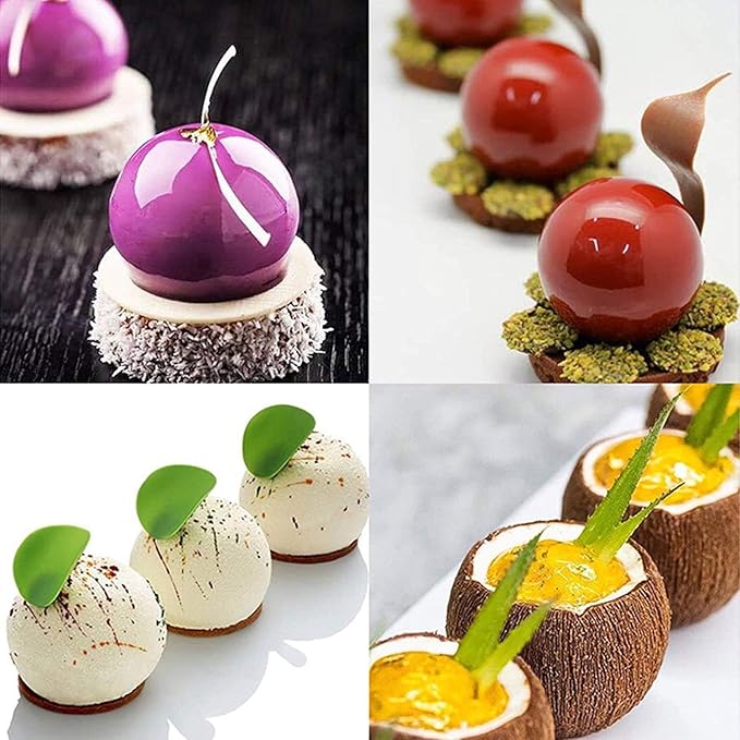 3D Ball Shape Sphere Silicone Molds,Baking Mold for Mousse Cake,Silicone Mold for Baking Cakes, French Dessert for Pastry Chocolate,Soap and Ice Cream