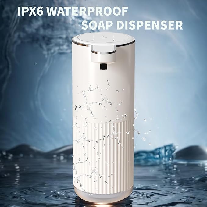 Automatic Soap Dispenser, Touchless Foaming Soap Dispenser Bathroom,Upgrade Hand & Dish Electric Dispenser 4-Level Adjustable Waterproof Wall Mount Kitchen Auto Soap Pump for Thin & Thick Liquid
