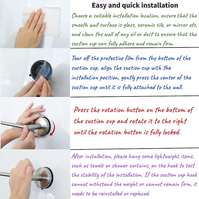 DGYB Adjustable Suction Cup Towel Bar for Bathroom 14 Inch ~ 27 Inch Brushed Nickel Towel Rack Stainless Steel Bath Towel Holder for Glass Shower Door