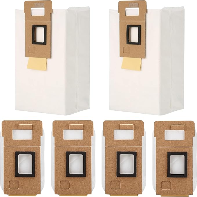 6 Pack Replacement Dust Bags Compatible With Roborock S7 S7+ T7 T7 Plus Auto-Empty Dock Vacuum Bags Accessory Parts