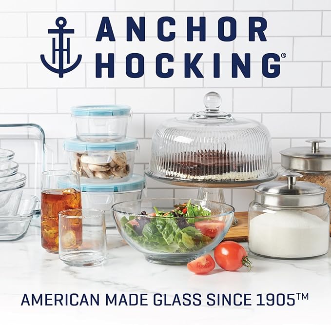 Anchor Hocking Heritage Hill Glass Jar with Lid, 2 Gallon Capacity, with 2 Chalkboard Labels and Chalk