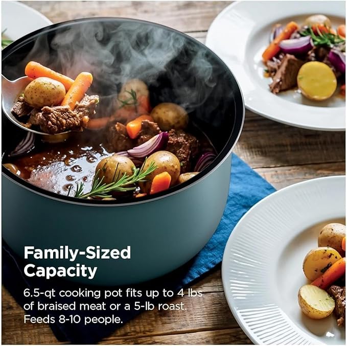 HyperHeat Pressure Cooker - 6.5 Quart Multi-Cooker with 1200W Power, SimpliServe Pot for Family Meals, Programmable Electric Pressure Cooker for Fast and Healthy Cooking