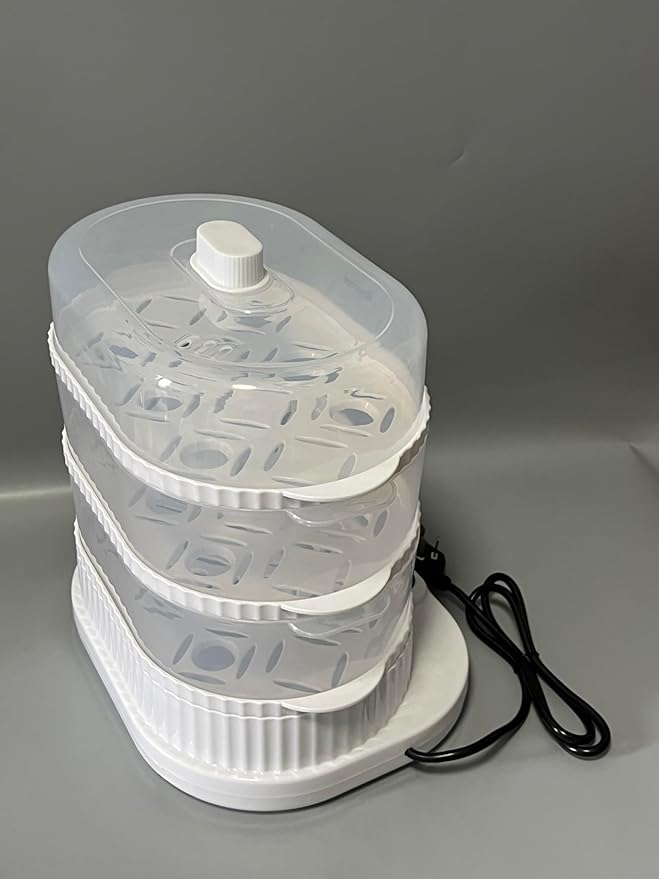 Barivento Electric Food Steamers, Electric Vegetable Steamer with 3-Tier Stackable Trays, Food-Grade Food Steamer for Cooking
