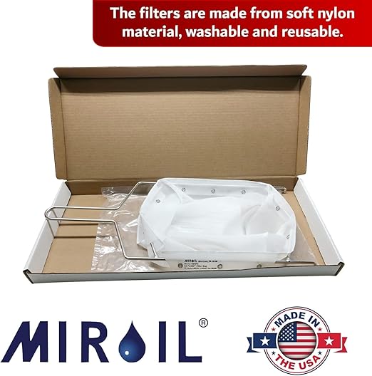 MirOil Silver Pot Filter Bag & Frame Combination Set, Compatible with MirOil 60L and 60LC Oil Filter Pail, Handles Hot & Cold Cooking Oil & Filters Up to 70 Lb. Polishing Oil, B6PS Pot Combo