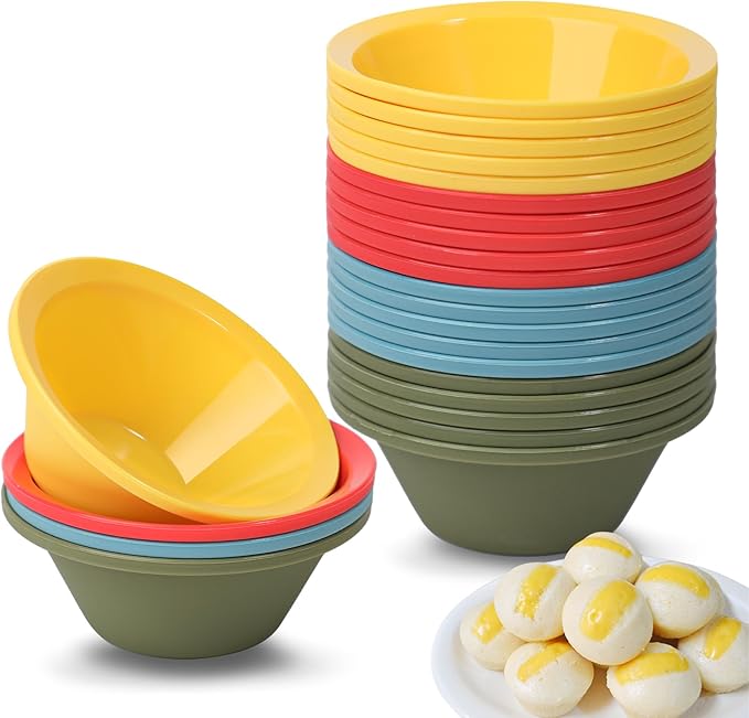Webake 24 Pcs Silicone Puto Molder Filipino Small-Size, 2.2" Plastic Replacement Baking Cup, Reusable Kutsinta Molder for Steamer, BPA-Free and Non-Stick, Great for Bite-Size Muffin, Tart Baking
