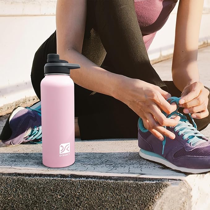 DYSANKY 40 oz Insulated Water Bottle | Thickened Stainless Steel Vacuum Metal Portable Sports Water Jug for Gym and Hiking with Straw, Carrier Bag, Handle Strap | BPA-Free 40 oz