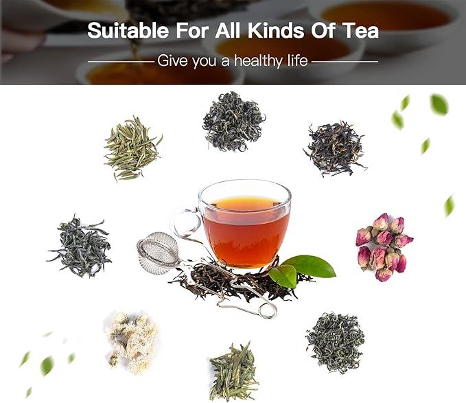 Snap Ball Tea Strainer, Exptolii 2 Pack Stainless Steel Tea Infuser Filter with Handle for Loose Leaf Tea, Spices, Seasonings