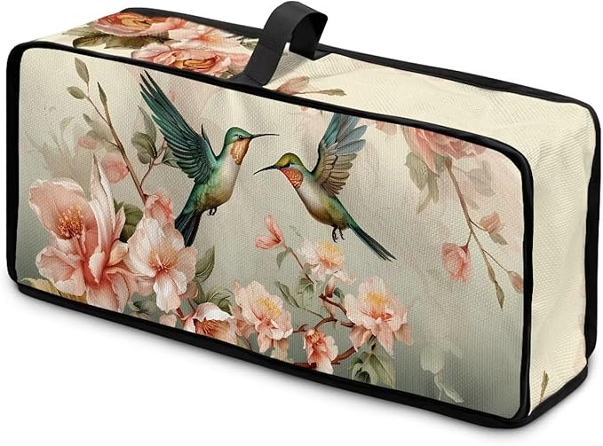 Hummingbird Floral Toaster Cover 2 Slice, Water-Resistant 2 Slice Slim Toaster Cover Protective Dust Covers for Kitchen Appliances, Easy to Fold and Store